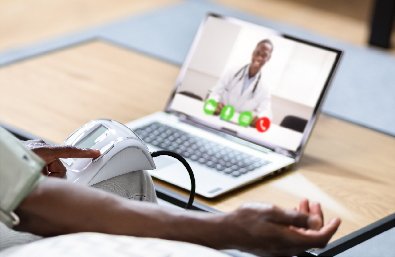 patient speaking to a doctor on ipad