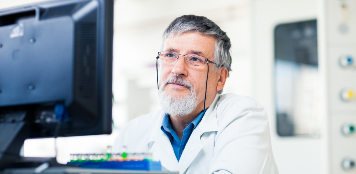 Doctor looking at the computer